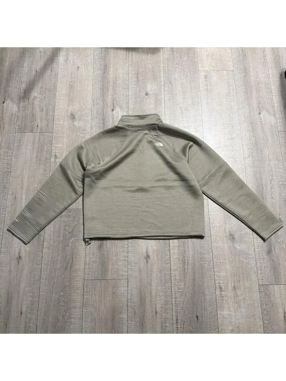 The North Face Dotknit Thermal 1/4 Zip Top Jacket Clay Grey Women’s Size Large - Picture 3 of 11